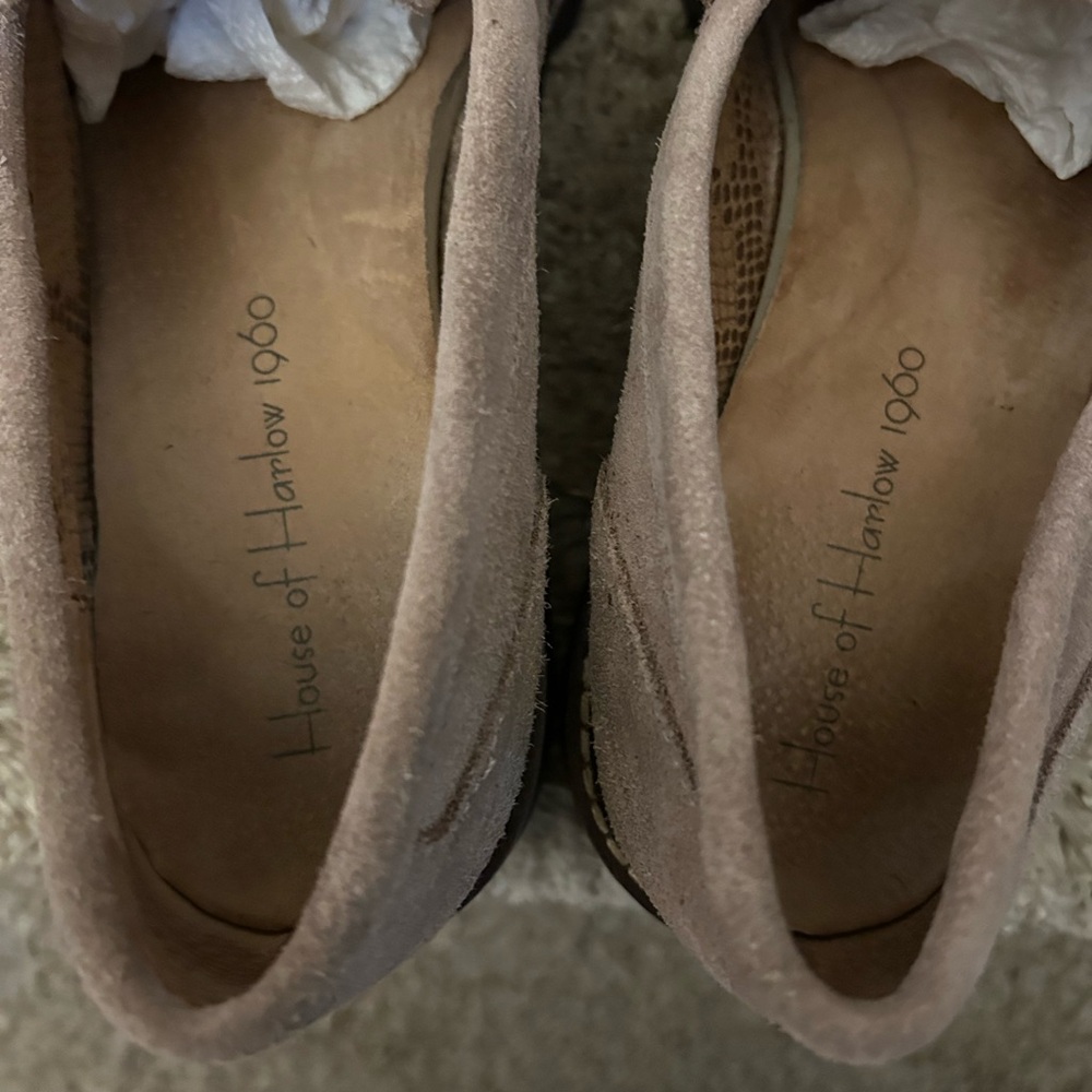 House of Harlow 1960 Gunner Suede Taupe Lug Sole Loafers. 7.5. Preppy. Academia - Picture 9 of 10